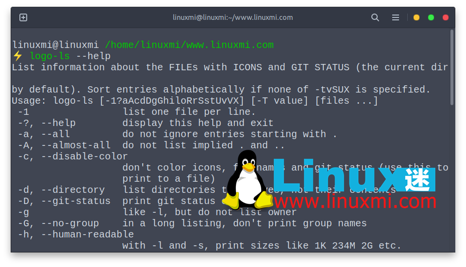 ls -h linux