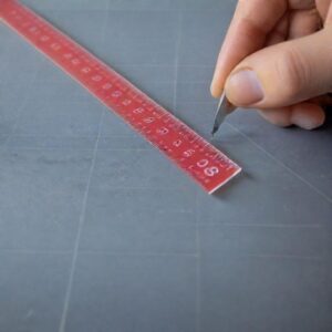 0.8 mm on a ruler