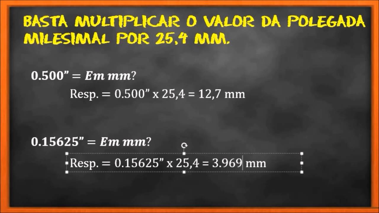 converter polegadas em mm
