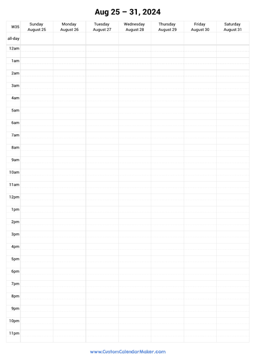 week 35 calendar year